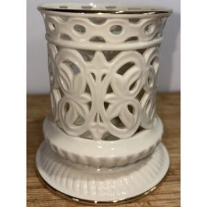 Lenox Illuminations Ivory & Gold Versailles Canister Votive Candle Holder 4.5VTG